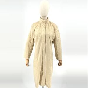 Vintage 90s Alpine Studio Cream Faux Fur Longline Winter Coat